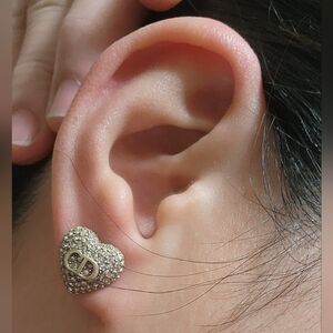 Elegant Gold Heart Stud Earrings